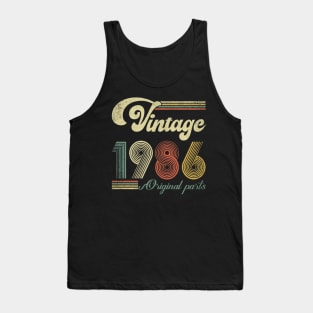 Retro Vintage 1986 38th Birthday Gift Men Women 38 Years Old Tank Top